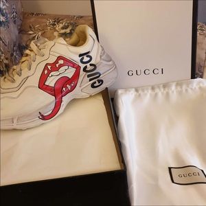 Gucci Rhyton Leather Sneakers